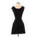 Topshop Casual Dress - A-Line: Black Solid Dresses - Women's Size 2