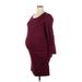 Belle+Sky Casual Dress: Burgundy Dresses - Women's Size 2X-Large Maternity