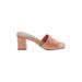 Aldo Sandals: Slip On Chunky Heel Minimalist Pink Print Shoes - Women's Size 8 1/2 - Open Toe