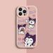 Exquisite Kuromi Hello Kitty All-Inclusive Delicate Lamb Skin Touch Soft Phone Case for iPhone 6 7 8 X XS 11 12 13 14 Pro Promax