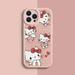 Exquisite Kuromi Hello Kitty All-Inclusive Delicate Lamb Skin Touch Soft Phone Case for iPhone 6 7 8 X XS 11 12 13 14 Pro Promax