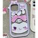 Kawaii Sanrio Hello Kitty Kuromi Cinnamorol Iphone13/12 Phone Case Anime Figure Ip11 Transparent All Inclusive Anti-Fall Gift