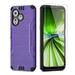 Designed for Boost Celero Plus 5G 2024 (Celero+ Plus 3) 7.0 Hybrid Dual Layer Metallic Brush Texture Shockproof TPU Rubber + Screen Protector Phone Case Cover [Purple]