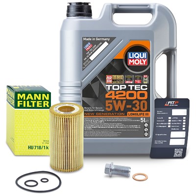 Mann-filter Ölfilter+Schraube+5L LIQUI MOLY Top Tec 4200 5W-30 [Hersteller-Nr. 10491744] für Mercedes-Benz Image