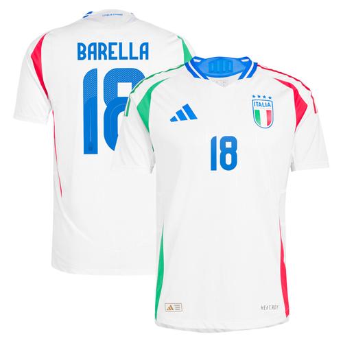 Italien 24 adidas Auswärtstrikot Authentic mit Aufdruck Barella 18