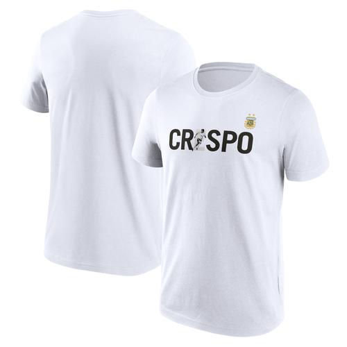 Argentinien Crespo Namens- und Nummern-Grafik-T-Shirt – Weiß – Herren