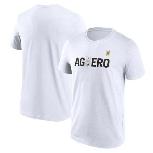 Argentinien Aguerö Namens- und Nummern-Grafik-T-Shirt – Weiß – Herren