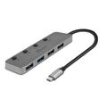 Lindy 4 Port USB 3.2 Type C Hub with On/Off Switches