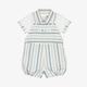 Pureté Du. Bébé Baby Boys Blue Stripe Cotton Dungaree Set