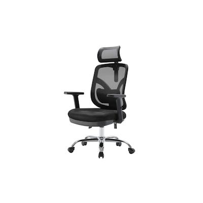 Mendler Bürostuhl HWC-J92, Schreibtischstuhl, ergonomisch, verstellbare Lordosenstütze und Armlehne ~ schwarz Image