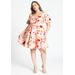 Plus Size Women's Puff Sleeve Sweatheart Mini Dress by ELOQUII in Watercolor Blossom (Size 28)