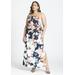 Plus Size Women's Printed Satin Bias Dress by ELOQUII in Tapestry Floral (Size 20)