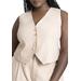 Plus Size Women's Double Button Detail Tailored Vest by ELOQUII in Rose Smoke (Size 30)