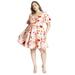 Plus Size Women's Puff Sleeve Sweatheart Mini Dress by ELOQUII in Watercolor Blossom (Size 18)