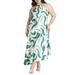 Plus Size Women's Twisted Neck Satin Maxi Dress by ELOQUII in Abstract Geo (Size 26)