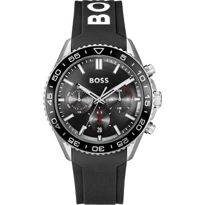 Chronograph BOSS "RUNNER", schwarz, Armbanduhren, Herren, Quarzuhr, Herrenuhr, Armbanduhr, Stoppfunktion, Edelstahlarmband Image