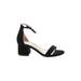 Dream Pairs Heels: Strappy Chunky Heel Minimalist Black Print Shoes - Women's Size 6 - Open Toe