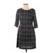 Connected Apparel Casual Dress - Sheath: Gray Plaid Dresses - New - Women's Size 4 Petite