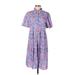 Shein Casual Dress - Shirtdress: Purple Floral Motif Dresses - Women's Size Large