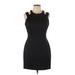 Calvin Klein Cocktail Dress - Mini High Neck Sleeveless: Black Print Dresses - Women's Size 10