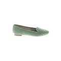 Steven by Steve Madden Flats: Slip On Chunky Heel Casual Green Shoes - Women's Size 9 1/2 - Almond Toe