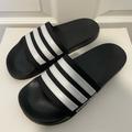Adidas Shoes | Adidas Black White Sandals Slip On Adilette Aqua Size 7 Slides Waterproof | Color: Black/White | Size: 7