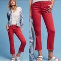 Anthropologie Jeans | Anthropologie Pilcro Script High Rise Cropped Flare Jeans Red Size 27 Anthro | Color: Red | Size: 27