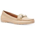 Coach Shoes | Coach Olive Creamy Beige Leather Gold Logo Chain Loafers - 9.5 | Color: Cream/Tan | Size: 9.5