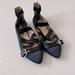 Nine West Shoes | Nine West Denim And Black Gladiator Flats W/Zippered Backs | Color: Black/Blue | Size: 10