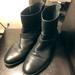 Nine West Shoes | Nine West Hanzil Pebbled Black Leather Buckle Zip Moto Engineer Ankle Boots | Color: Black | Size: 10.5