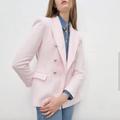 Zara Jackets & Coats | New Zara Women Textured Weave Jacket Tweed Blazer Pink Xs | Color: Pink | Size: Xs