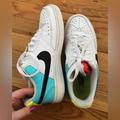 Nike Shoes | Nike Court Vision Low Sneakers Skate Shoes Guc White Aqua Blue Neon Size 7 | Color: Blue/White | Size: 7