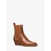 Michael Kors Shoes | Michael Michael Kors Kinlee Astor Studded Leather Ankle Boot 6.5 Luggage New | Color: Brown | Size: 6.5