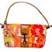 J. Crew Bags | J. Crew Floral Purse Bright Summer Shoulder Bag Clutch Cotton Leather Canvas | Color: Orange/Red | Size: Os