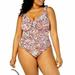 Ralph Lauren Swim | Lauren Ralph Lauren Floral One Pieceswimsuit Ruffle V-Neck Colorful Pink Size 10 | Color: Pink/Purple | Size: 10