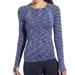 Athleta Tops | Athleta Fastest Track Blue Space Dye Long Sleeve Active Run Jog Top Large | Color: Black/Blue | Size: L