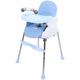 Toyvian High Chair for Babies & Toddlers 3-in-1 Childrens High Chair Dining Chair Foldable Adjustable Baby High Chair Feeding Chair Movable for Children from 6 Months to 5 Years Old, Blue