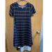 Lularoe Dresses | Lularoe Carly High Low Short Sleeve Dress Size Xxs ( 00 - 0 ) Blue & Orange | Color: Blue/Orange | Size: Xxs