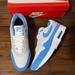 Nike Shoes | Nike Air Max 1 Am1 “University Blue” Men's Size 11 Carolina Unc (Fd9082 103) | Color: Blue/White | Size: 11