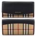 Burberry Bags | Burberry Horseferry Check And Black Leather Continental Wallet W/Box And Dustbag | Color: Black/Tan | Size: Os