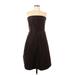 Ann Taylor Cocktail Dress - Party Open Neckline Sleeveless: Brown Print Dresses - Women's Size 14