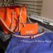 Dooney & Bourke Bags | Dooney&Burke Mini Bucket Bag-Orange W Tan Leather Trim, Wallet, Strap Extension | Color: Orange/Tan | Size: Os