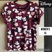 Disney Tops | Disney Shirt Womens T-Shirt Micky Mouse Short Rolled Sleeve Maroon Round Neck Xl | Color: Red | Size: Xl