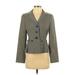 Ann Taylor Wool Blazer Jacket: Gray Houndstooth Jackets & Outerwear - Women's Size 0
