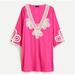 J. Crew Swim | Cute J. Crew Nwt Corded Trim Short Hot Pink Tunic Embroidery Dress Beach Pool | Color: Pink/White | Size: S