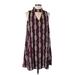 Pink Blush Casual Dress - Shift: Burgundy Aztec or Tribal Print Dresses - New - Women's Size Large