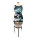 Shein Casual Dress - Party Crew Neck Sleeveless: Blue Tie-dye Dresses - Women's Size 0X