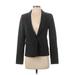 Ann Taylor LOFT Blazer Jacket: Short Gray Print Jackets & Outerwear - Women's Size 0