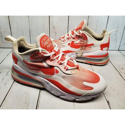Nike Shoes | Women’s Nike Air Max 270 React Bubble Wrap Red White Sz 9.5 Running Sneaker Shoe | Color: Red/White | Size: 9.5