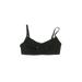 Lands' End Swimsuit Top Black Solid V Neck Swimwear - Women's Size 8